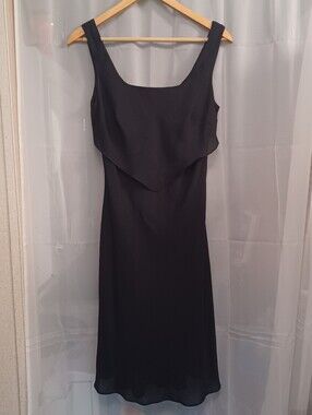 Vintage Niki Livas Black Dress Womens 10 Made USA 90s Whimsigoth (faint flaw)
